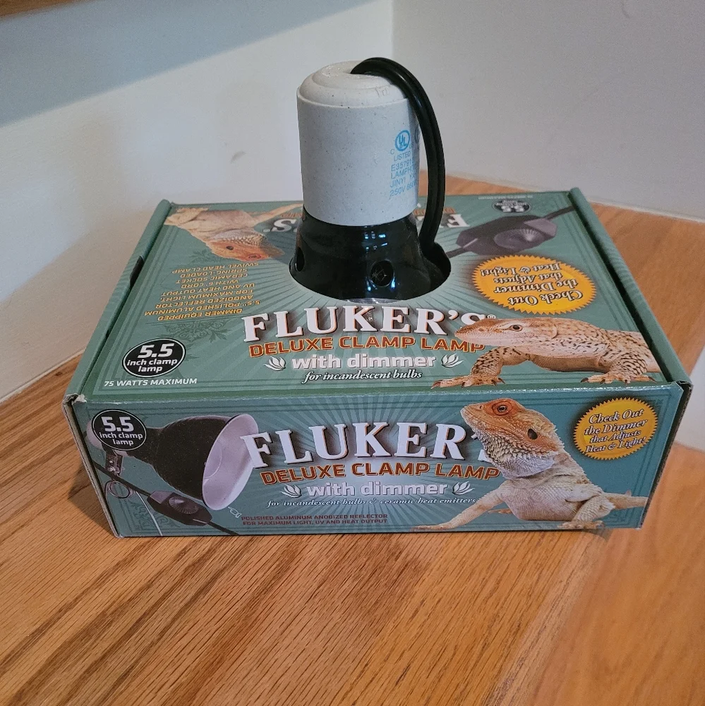 NEW Fluker's Deluxe Clamp Lamp with Dimmer